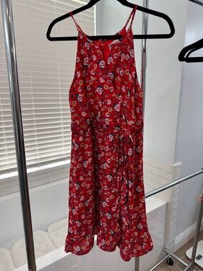 Harper Red Floral Halter Sundress